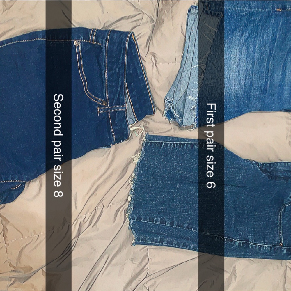 Women’s jean shorts, sizes in pictures